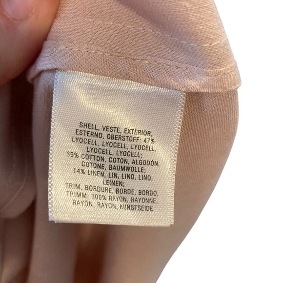 Anthropologie Maeve Camillia Blush Pink High Low Sleeveless Drop Waist Sz Large - Picture 14 of 15